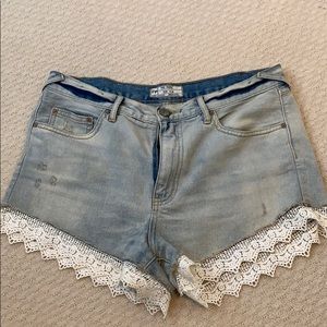 Free People High Waisted Jean Shorts Size 29